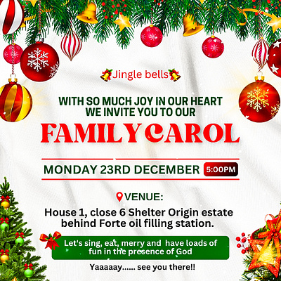 Family Carol Invitation Design explore page flyer design fyp graphic design invitation design social media design