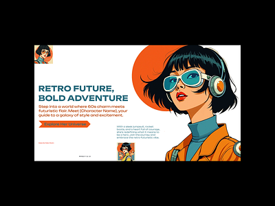 Hero Section - Retro Furistic art directed ui web design