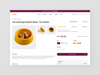 Petto - Petshop Website cat catfood dog e commerce figma food landingpage minimalistdesign pet petshop petshopdesign petwebsite shooping uidesign uxdesign webdesign website