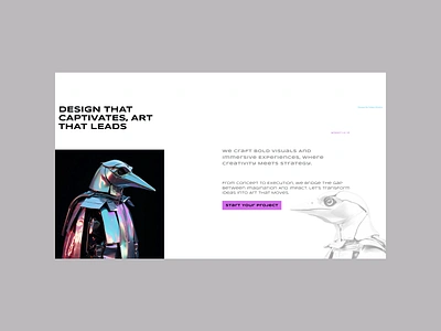 Hero Section - Design Agency art directed editorial web design ui web design