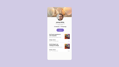 DailyUI Day 3: User profile dailyui ui