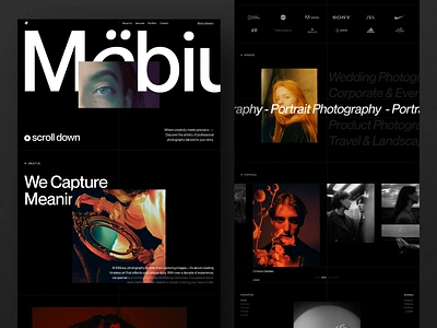 Möbius - Photography Agency Website branding branding studio image landing page minimal model photography product studio ui ui design uiux web design website