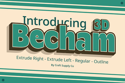 Becham 3D 3d creative design font logo typeface