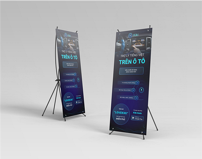 Standee design for a voice assistant app graphic design