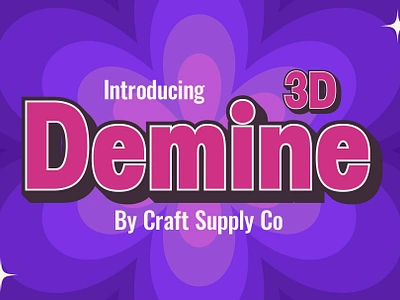 Demine 3D 3d creative design font logo typeface