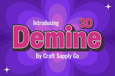 Demine 3D 3d creative design font logo typeface