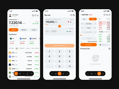 Cryadt - Crypto App Design Concept banking bitcoin btc crypto exchange finance memecoin mobile stock tranding ui ux