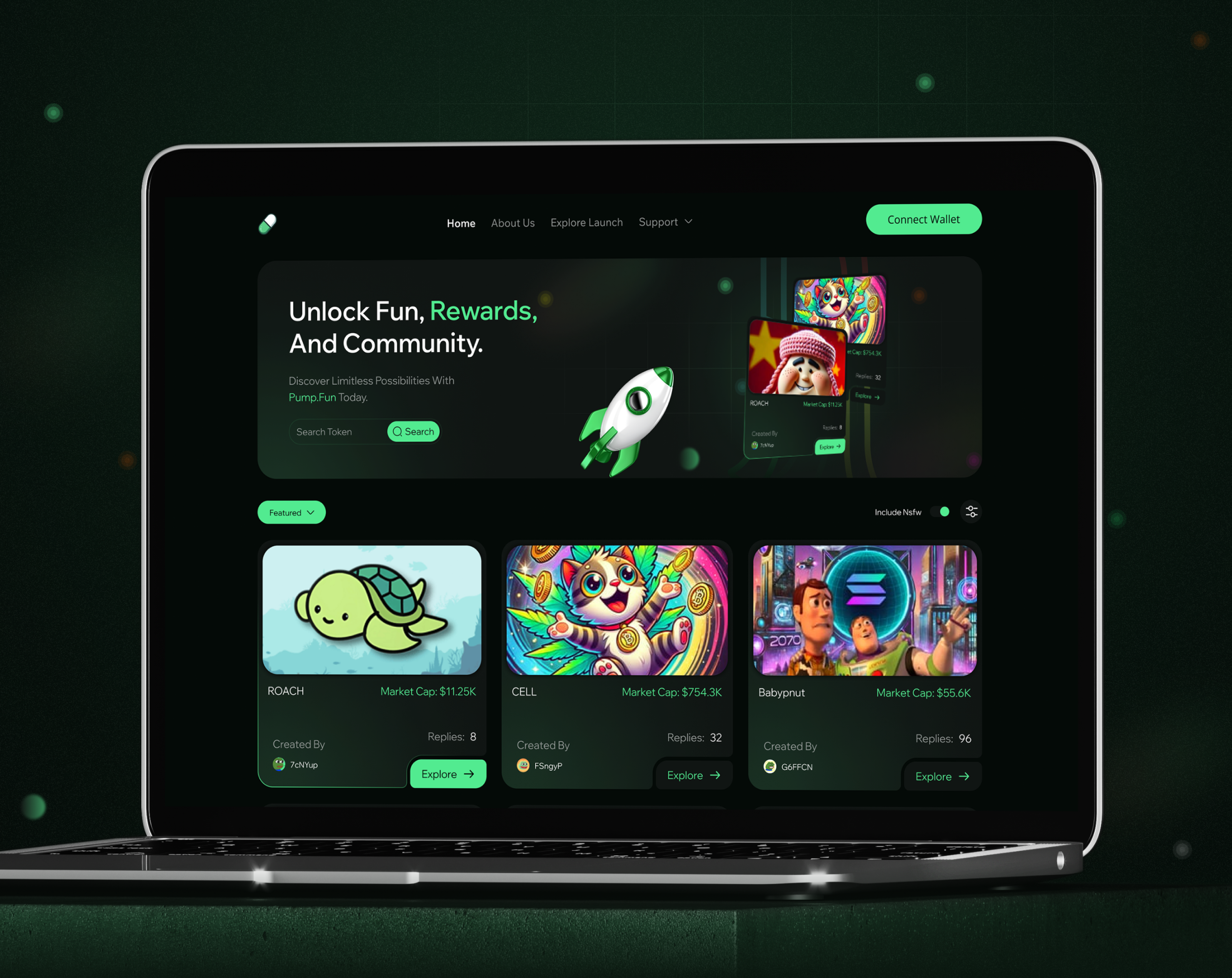 Pump fun crypto dashboard by SK Farhad Hossen on Dribbble