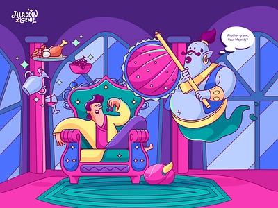 Aladdin x Genie: A Magical Design Collaboration | Orbix Studio adventures aladdin art branding characters design digitalart flat illustration genie graphic design illustration orbix studio sketch storytelling vector