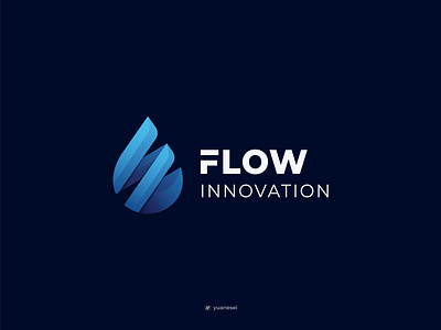 FLOW INNOVATION Creative Water Logo Design brand design branding business colorful creative logo drop logo flow gradient innovation logo design logo designer logos mark minimal modern logo rain logo startup logo water