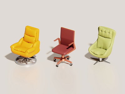 Chairs 3D Animation 3d 3d icon animation blender chair chairs eklip studio icon icon design icon pack icons motion graphics realistic