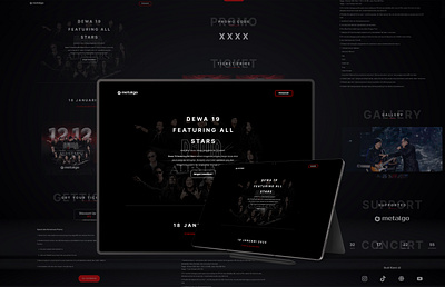 Landing Page "Dewa19 Featuring All Stars 2.0" Concert Info branding concert design event landing page music ui visual webdesign website