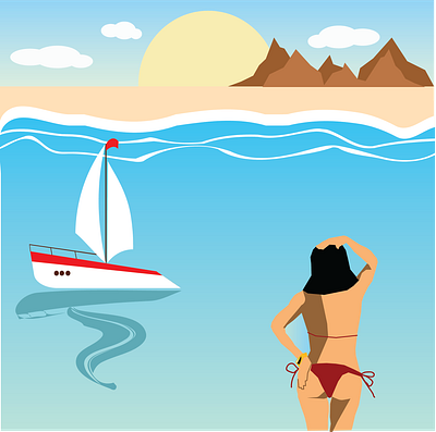 Beach vector background beach illustration screensaver vector