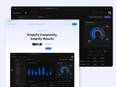 Sass Landing Page dark mode dashboard desktop app sass ui ui design