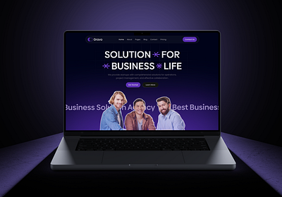 Gravo-Modern Business Solution Agency Website Design! agency website business consulting business solution business tech clean ui collaboration tools consulting modern design responsive website startup design web design