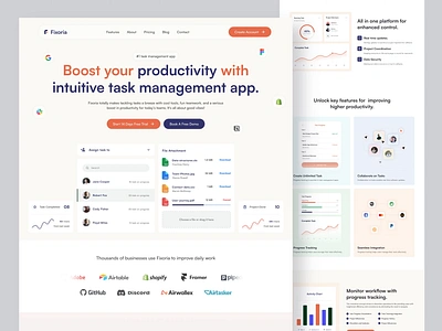 SaaS Management Landing Page animation landing page landing page ui management management landing page management system motion graphics saas saas design saas landing page saas ui saas website task management ui design visual design website