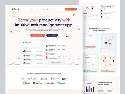 SaaS Management Landing Page animation landing page landing page ui management management landing page management system motion graphics saas saas design saas landing page saas ui saas website task management ui design visual design website