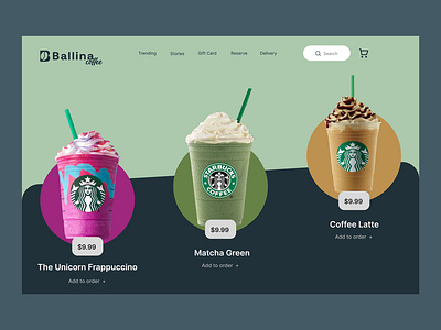 Ballina Coffee - Coffee Shop Website UI Design business website cafe coffee coffee cup coffee shop company website design website food landing page online shop responsive tea ui web design web marketing website website design website ui