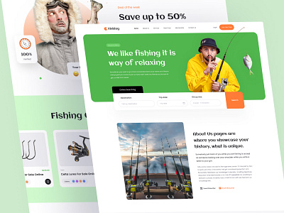 Fishing Store E-commerce Website boating booking ecommerce fish fish store fisheries fisherman fishing fishing hunting fishing club fishing shop fishing tours hunting landing page online shopping ticket ui web web design website