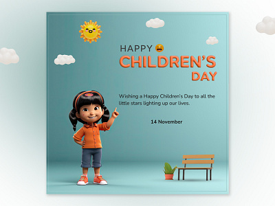 Children's Day Post design animation branding graphic design landing page logo motion graphics ui vector