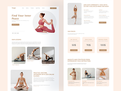 Yoga Landing Page UI branding concept design desktop landingpage template theme ui website yoga