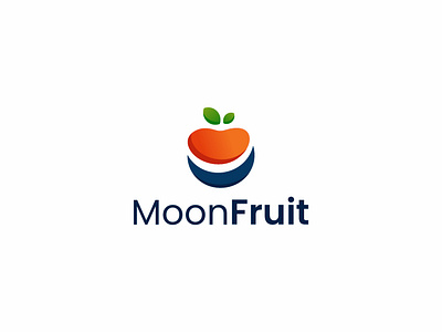 MoonFruit logo design concept design fimbird fruit logo logodesigner moon space technology