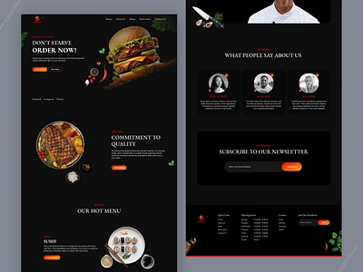 Restaurant Landing Page Website cooking delivery service fast delivery food food and beverages food and drink food app food delivery app food delivery landing page homepage landing page marketing page restaurant restaurant app shipping snack web web design website website design