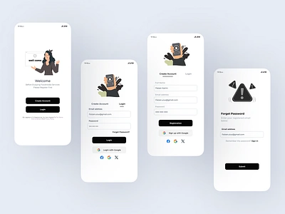 Onboarding Screens application design cards dark mode ios mobile app mobile app design mobile app onboarding screens mobile inllustration mobile interface mobile screen onboard onboarding onboarding screens onboarding ui produc product thinking signin signup ui ux