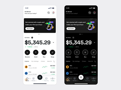 Crypto App Mobile View app crypto design ui