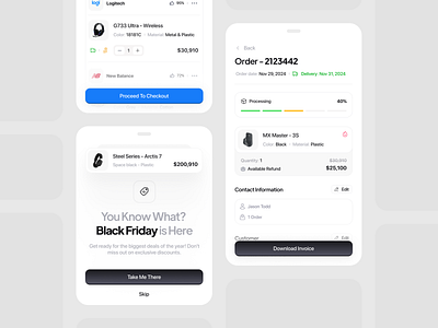 E-commerce Checkout Mobile App app black friday button cart checkout clean ecommerce minimal mobile mobile app notification orders product shop shopify shopping store ui user interface ux
