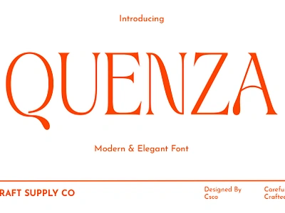 Quenza branding creative design elegant font lettering logo modern typeface