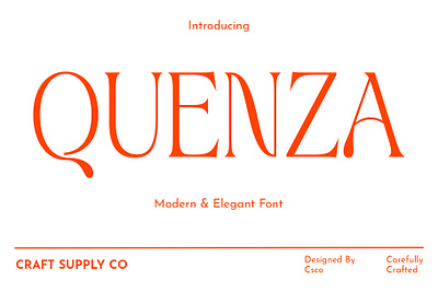 Quenza branding creative design elegant font lettering logo modern typeface