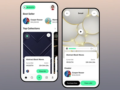 NFT Marketplace Mobile App Design app app design best seller clean layout creative economy crypto marketplace design digital economy gradient background marketplace ui minimal interface mobile mobile interface modern modern app nft app tech ui ui design user interaction