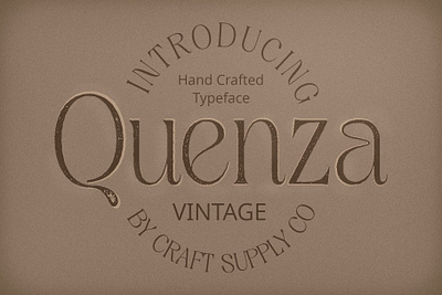 Quenza Vintage branding creative design elegant font lettering logo modern typeface vintage