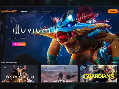 Web3 Gaming NFT Marketplace Platform art blockchain branding design fun gaming hero hero section home page marketplace nft nfts ui web web3