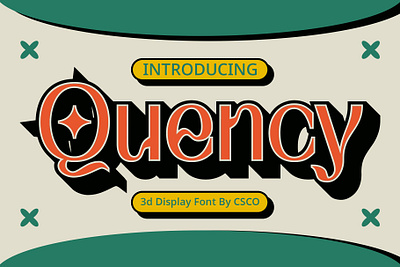 Quency 3D 3d creative design elegant font lettering logo modern typeface