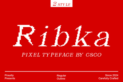 Ribka Pixel creative design font lettering modern pixel serif typeface