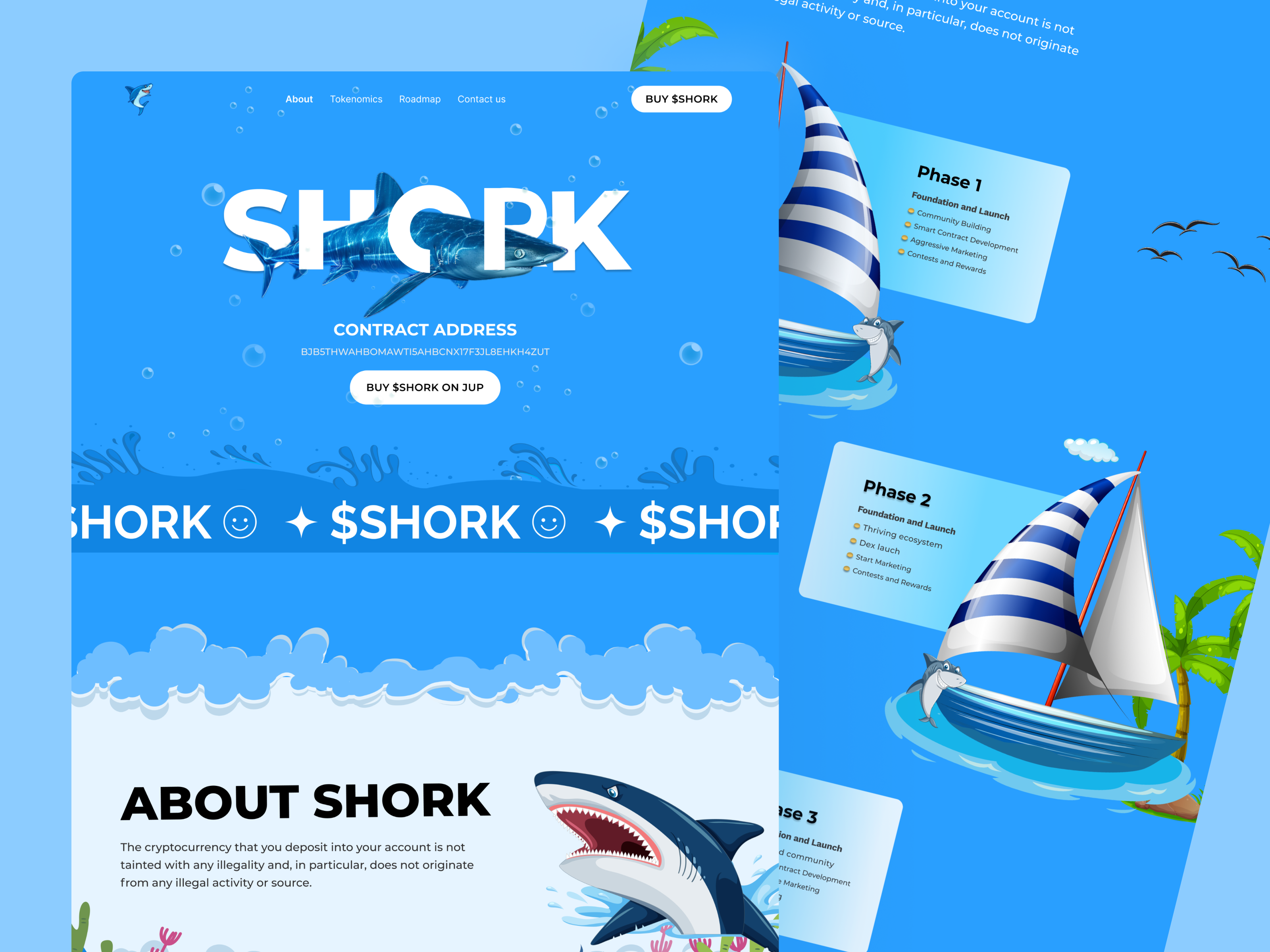 Example of Meme Coin Website Design, Crypto Website