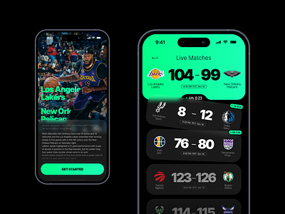 Sports Live Scores App app design game iphone matches mobile nba sports ui