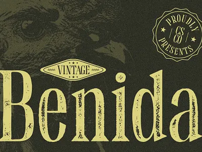 Benida Vintage creative design font lettering logo modern serif typeface