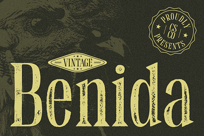 Benida Vintage creative design font lettering logo modern serif typeface