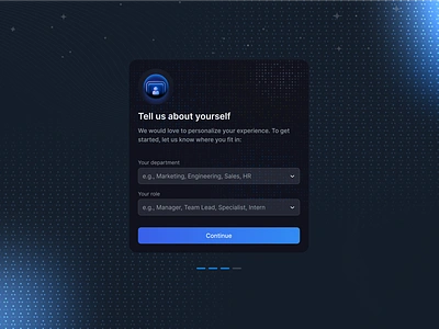 Onboarding Modal ai branding dark theme dashboard design figma graphic design illustration interactive onboarding pattern pop up popup saas ui ux vector