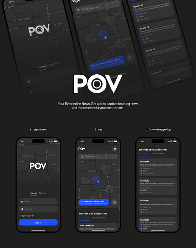 PoV Mobile App figma mobile app design news app ui ui design ux uxui design