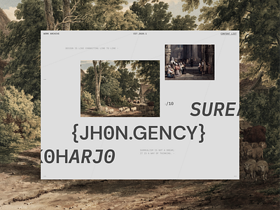 Jhon Gency - Surealis Art Web art portofolio art web graphic design landing page surealism ui ux web design