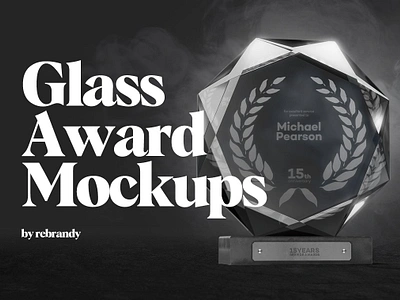 Glass Award Mockups achievement award cup glass glass award mockups mockup reflection shape shiny success symbol transparent trophy