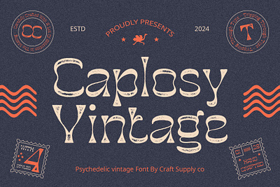 Caplosy Vintage creative design font lettering logo psychedelic typeface vintage