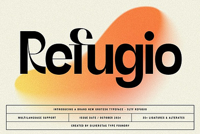 SLTF Refugio - Modern Grotesk Font book cover branding display editorial elegant font greeting card grotesk headline high end invitation logo minimalist modern poster sans serif signage sophisticated stylish typeface