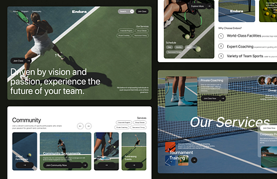 Endura - Tennis Academy Website design designexploration financialapp fitnesswebsite interactiondesign interfacedesign responsivedesign sportwebsite ui ui design uiuxdesign userexperience webdesign