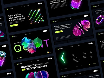 Quantum 3D Website animation assets 3d 3d animation 3d art ai design e commerce ecommerce finance fintech landing landing page landingpage ui ux web web 3 web design web3 webdesign website