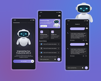 AI chat bot landing page mobile app design ui ui design uiux user experience user interface ux ux design web design wireframe